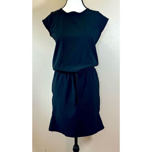 NWOT Albion Fit Going Places Black Cap Sleeve Dress XXS - Picture 3 of 11